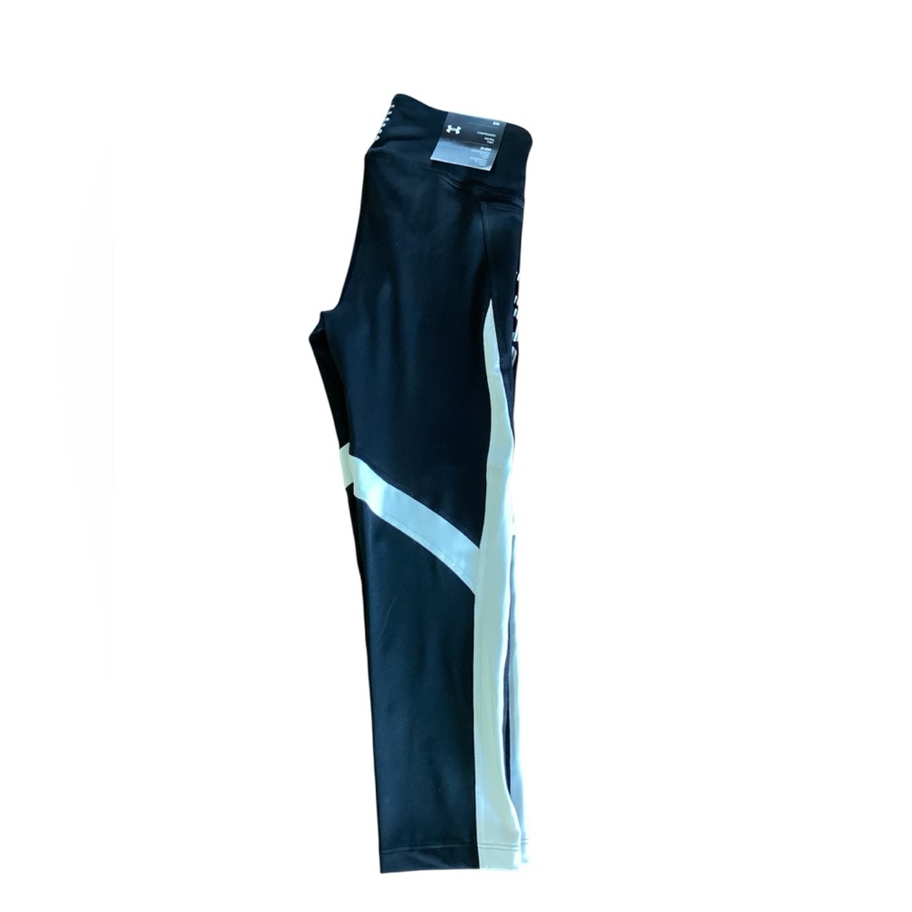 Under Armour Black White Cropped Compression Leggings Small 1370686 - Picture 4 of 5